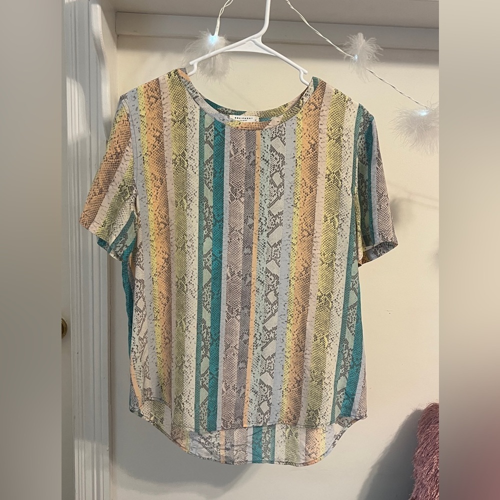 FINAL PRICE Equipment Snake Print Multicolored Top